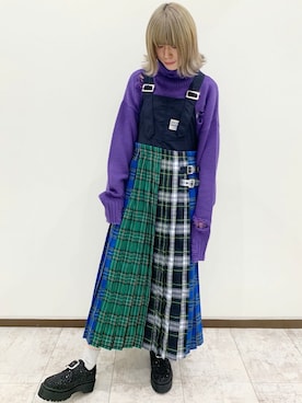 「Candy Stripper」｜「アイテム（ジャンパースカート）」を使った、CandyStripperさん（レディース・160cm）の秋コーディネート
