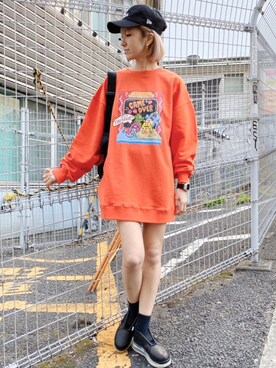 「Candy Stripper（キャンディストリッパー）のアイテム（キャップ）」を使った、CandyStripperさん（レディース・162cm）の冬コーディネート