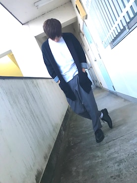 「Right-on（ライトオン）のアイテム（カーディガン/ボレロ）」を使った、Nissyさん（メンズ・170cm）の春コーディネート