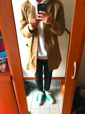 「GU（ジーユー）の（GU）スキニーフィットジーンズ（MEN ⁄ ジーンズ）」を使った、じょうさん（メンズ・180cm）の冬コーディネート