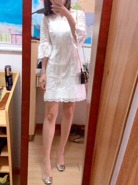 「sandro（サンドロ）のアイテム（シャツワンピース）」を使った、lisa0212さん（レディース・160cm）の夏コーディネート