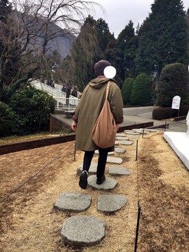 「Engineered Garments（エンジニアードガーメンツ）のアイテム（ショルダーバッグ、ブラウン系）」を使った、kさん（メンズ）の秋コーディネート