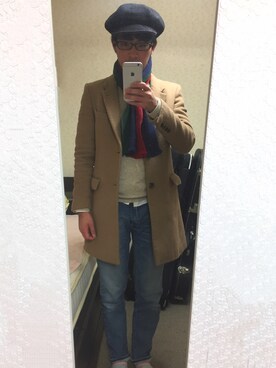 「アイテム（キャスケット）」を使った、Tak.Kさん（メンズ・168cm）の冬コーディネート