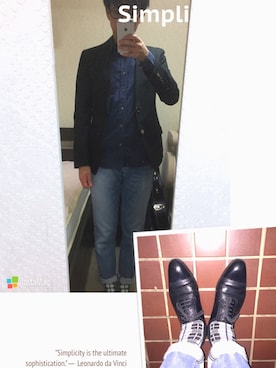 「COMME　CA COMMUNE（コムサコミューン）のアイテム（テーラードジャケット）」を使った、Tak.Kさん（メンズ・168cm）の夏コーディネート