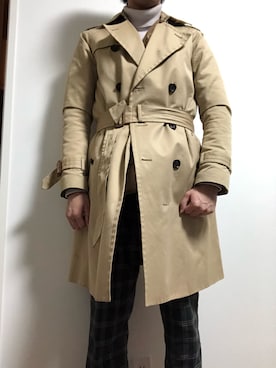 「インナーダウン」｜「アイテム（トレンチコート）」を使った、Tak.Kさん（メンズ・168cm）の冬コーディネート