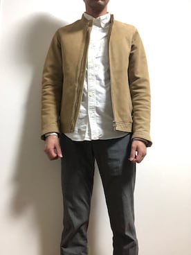 「グレンチェック」｜「アイテム（ライダースジャケット）」を使った、Tak.Kさん（メンズ・168cm）の春コーディネート