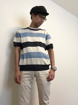 「SHIPS JET BLUE（シップスジェットブルー）のアイテム（ニット/セーター）」を使った、Tak.Kさん（メンズ・168cm）の夏コーディネート