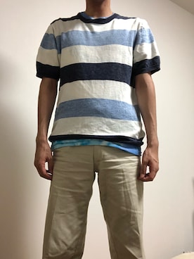 「SHIPS JET BLUE（シップスジェットブルー）のアイテム（ニット/セーター）」を使った、Tak.Kさん（メンズ・168cm）の夏コーディネート