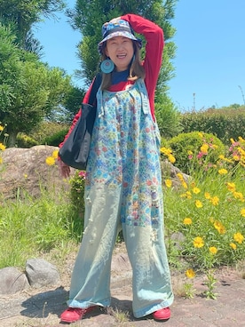 「アニエスベー」｜「アイテム（サロペット/オーバーオール）」を使った、みーこさん（レディース・157cm）の夏コーディネート