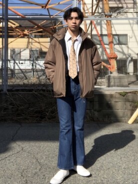 「アイテム（ビジネスシャツ）」を使った、翔さん（メンズ・175cm）の冬コーディネート