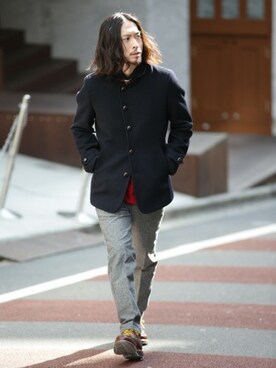 「NANO universe（ナノユニバース）のアイテム（その他アウター）」を使った、nano・universe men's STAFFさん（メンズ・173cm）の秋コーディネート