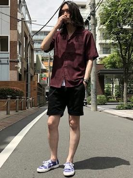「SUPERGA（スペルガ）のアイテム」を使った、nano・universe men's STAFFさん（メンズ・173cm）の夏コーディネート