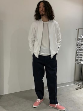 「Champion（チャンピオン）のアイテム（ブルゾン）」を使った、nano・universe men's STAFFさん（メンズ・173cm）の春コーディネート