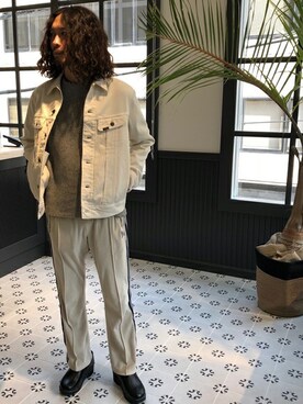 「nano・universe」｜「アイテム（デニムジャケット）」を使った、nano・universe men's STAFFさん（メンズ・173cm）の春コーディネート