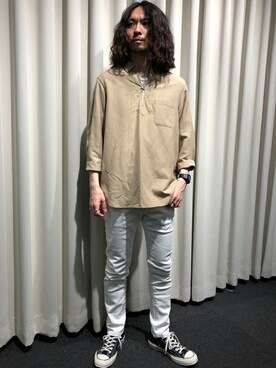 「NANO universe（ナノユニバース）のアイテム（チノパンツ）」を使った、nano・universe men's STAFFさん（メンズ・173cm）の春コーディネート