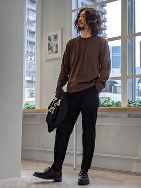 「Champion（チャンピオン）のアイテム（ブルゾン）」を使った、nano・universe men's STAFFさん（メンズ・173cm）の秋コーディネート