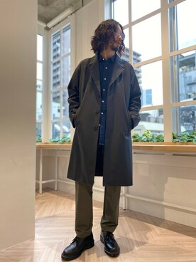 「デニムシャツ」｜「アイテム（その他アウター）」を使った、nano・universe men's STAFFさん（メンズ・173cm）の秋コーディネート