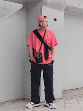 「DEMARCOLAB（デマルコラブ）のアイテム」を使った、LWJさん（メンズ・178cm）の夏コーディネート