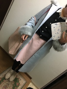 「one after another NICE CLAUP（ワンアフターアナザーナイスクラップ）のアイテム（ブーティ）」を使った、funamonさん（レディース・152cm）の冬コーディネート