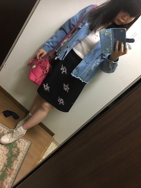 「one after another NICE CLAUP（ワンアフターアナザーナイスクラップ）のアイテム（ブーティ）」を使った、funamonさん（レディース・152cm）の春コーディネート
