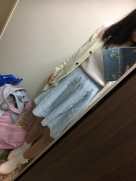 「one after another NICE CLAUP（ワンアフターアナザーナイスクラップ）のアイテム（パンプス）」を使った、funamonさん（レディース・152cm）の春コーディネート
