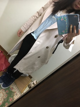 「FOREVER 21」｜「アイテム（トレンチコート）」を使った、funamonさん（レディース・151cm）の春コーディネート