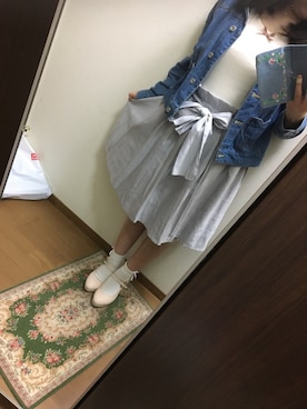 「one after another NICE CLAUP（ワンアフターアナザーナイスクラップ）のアイテム（パンプス）」を使った、funamonさん（レディース・151cm）の春コーディネート