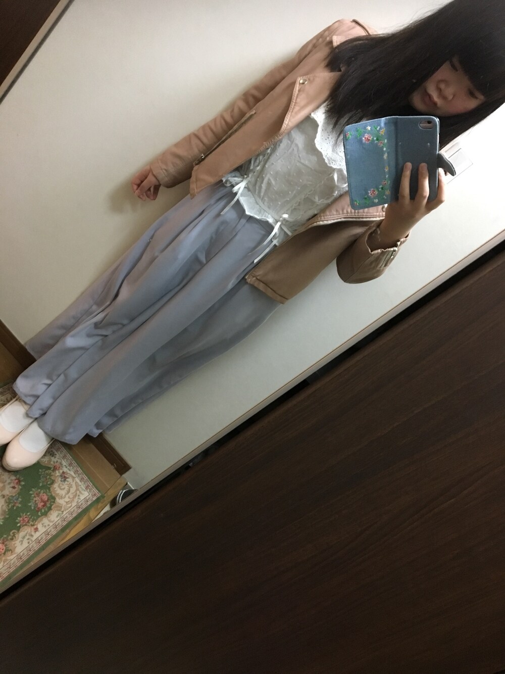 「ＧＷ、LIZ LISA、nice claup、Ank Rouge、OLIVE des OLIVE」｜「Ank Rougeのアイテム（パンツ、ブルー系）」を使った、funamonさん（レディース・151cm）の春コーディネートの1枚目の写真