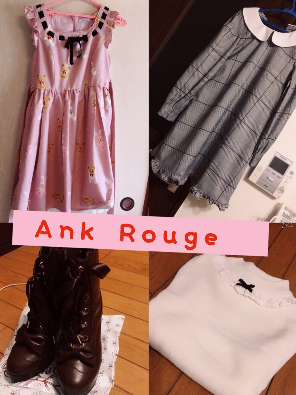 ピンク系のワンピースを着用したレディースの秋コーディネートの1枚目の写真