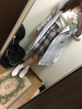 「one after another NICE CLAUP（ワンアフターアナザーナイスクラップ）のアイテム（パンプス）」を使った、funamonさん（レディース・152cm）の春コーディネート