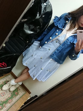 「one after another NICE CLAUP（ワンアフターアナザーナイスクラップ）のアイテム（ブーティ）」を使った、funamonさん（レディース・152cm）の春コーディネート