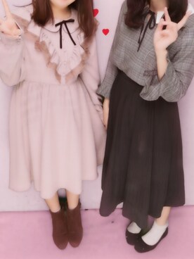 「Ank Rouge（アンクルージュ）のアイテム（ブルゾン）」を使った、funamonさん（レディース・152cm）の秋コーディネート