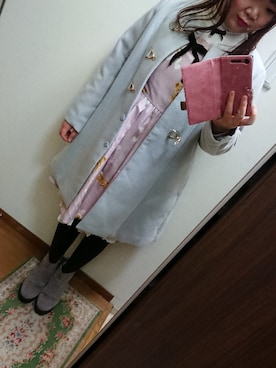 「ショッピング」｜「アイテム（ジャンパースカート）」を使った、funamonさん（レディース・152cm）の冬コーディネート