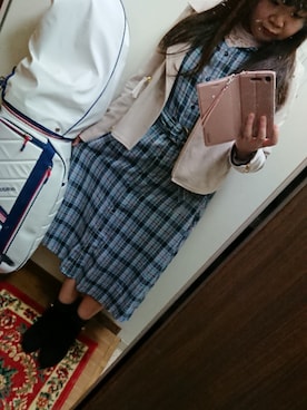 「31 Sons de mode（トランテアン　ソン　ドゥ　モード）のアイテム（ライダースジャケット）」を使った、funamonさん（レディース・152cm）の秋コーディネート