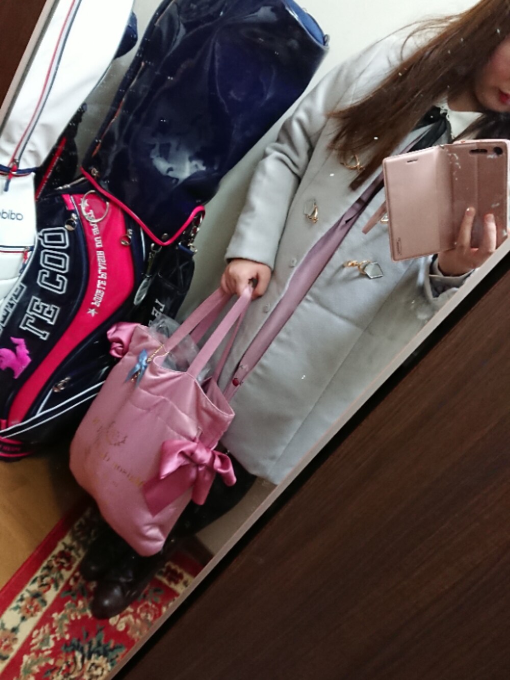 「Maison de FLEUR 、MAJESTIC LEGON、Ank Rouge、量産型コーデ、量産型ヲタク、STU48、全国ツアー広島公演」｜「Ank Rougeのアイテム（ワンピース、ピンク系）」を使った、funamonさん（レディース・152cm）の秋コーディネートの1枚目の写真