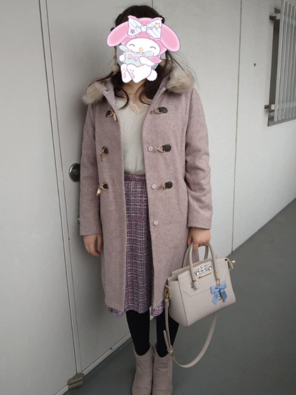 「お嬢様系、31 Sons de mode、natural couture、noela、お嬢様コーデ、ホテルランチ、ホテルコーデ、JILL by Jillstuart、MAJESTIC LEGON」｜「Noelaのベルト配色ツイードＳＫ（スカート、ピンク系）」を使った、funamonさん（レディース・152cm）の冬コーディネートの1枚目の写真