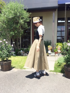 「Another Edition」｜「アイテム（キャスケット）」を使った、ca-coさん（レディース・165cm）の夏コーディネート