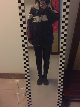 「休闲」｜「アイテム（マウンテンパーカー）」を使った、Chiさん（レディース・172cm）の冬コーディネート