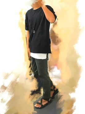 「カーキパンツ」｜うみさん（メンズ・168cm）の夏コーディネート