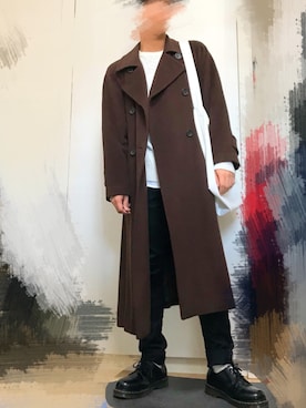 「大晦日」｜「アイテム（トレンチコート）」を使った、うみさん（メンズ・168cm）の冬コーディネート