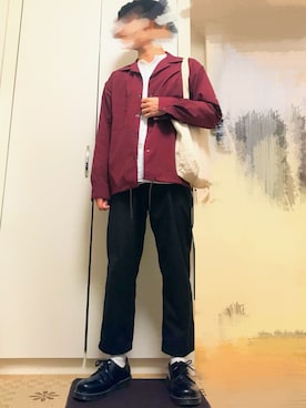 「オープンカラー」｜「アイテム（ジャケット/アウター）」を使った、うみさん（メンズ・168cm）の冬コーディネート