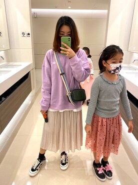 「ZARA KIDSのアイテム（シャツワンピース）」を使った、S.  Janeさん（レディース・158cm）の冬コーディネート