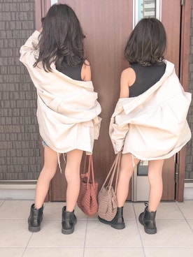 「ブラウン×ブラック」｜「アイテム（その他）」を使った、ɴɪᴄᴏ.ᴀʏᴀさん（キッズ・123cm）の夏コーディネート