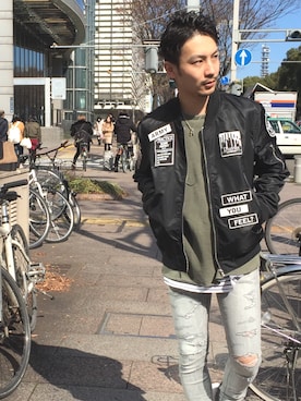 「GOSTAR DE FUGA（ゴスタール ジフーガ）のアイテム（ブルゾン）」を使った、yu-shinogiさん（メンズ・170cm）の冬コーディネート