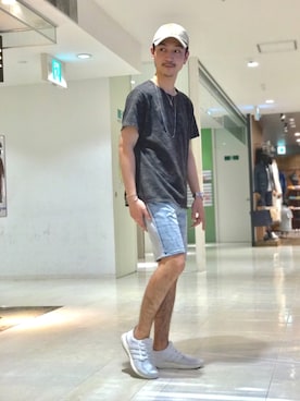 「GOSTAR DE FUGA（ゴスタール ジフーガ）のアイテム（帽子）」を使った、yu-shinogiさん（メンズ・170cm）の春コーディネート