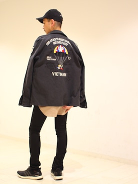 「GOSTAR DE FUGA（ゴスタール ジフーガ）のアイテム（帽子）」を使った、yu-shinogiさん（メンズ・170cm）の春コーディネート