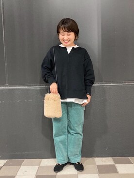 「ALBEROLA（アルベローラ）のアイテム」を使った、coen たむらさん（レディース・155cm）の秋コーディネート