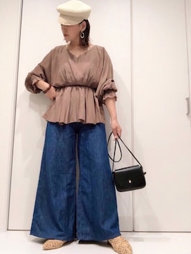 「reca（レカ）のアイテム（帽子）」を使った、𝐦𝐚𝐱𝐡𝐨𝐧𝐞𝐲さん（レディース・160cm）の夏コーディネート