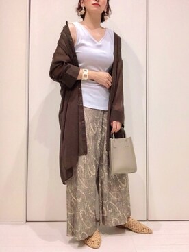 「frames RAY CASSIN（フレームスレイカズン）のアイテム（アクセサリー）」を使った、𝐦𝐚𝐱𝐡𝐨𝐧𝐞𝐲さん（レディース・160cm）の夏コーディネート