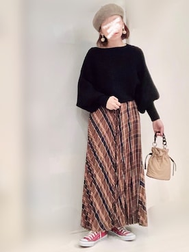 𝐦𝐚𝐱𝐡𝐨𝐧𝐞𝐲さん（レディース・160cm）の冬コーディネート